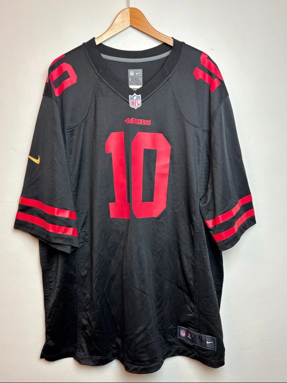 Nike On Field San Francisco 49ers Jimmy‎ Garoppolo #10 Black Jersey Men’s 3XL